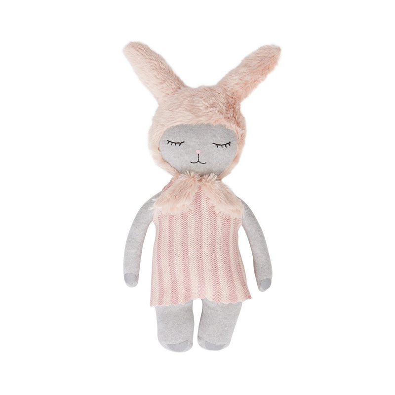 Hopsi Bunny Doll - Light Grey / Rose