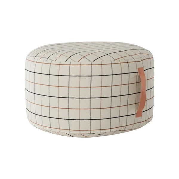 Grid Pouf Large - Offwhite –