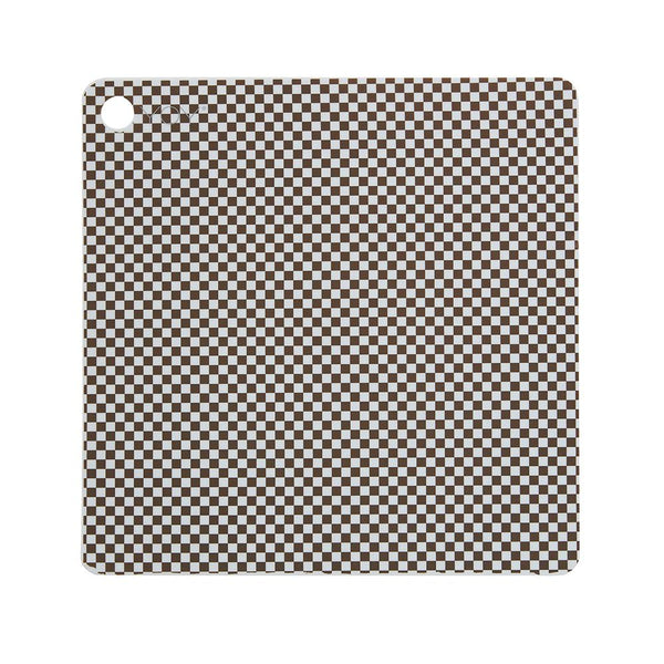 Placemat Checker - Pack of 2 - Dusty Blue/Choko