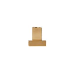 Square Solid Brass Candleholder - Brushed Brass