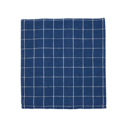 Grid Tablecloth in Dark Blue and White