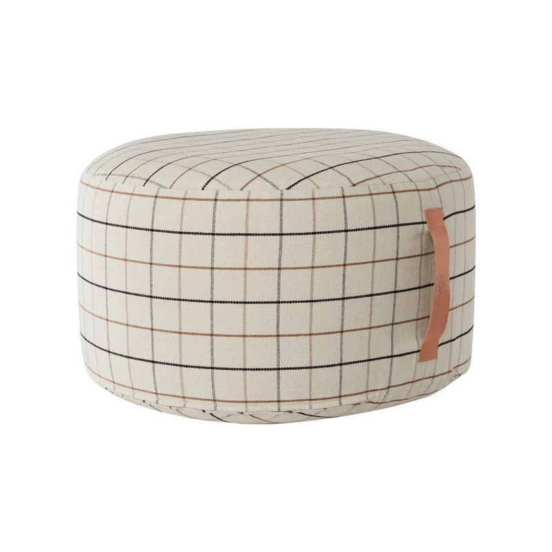 Grid Pouf Large - Offwhite