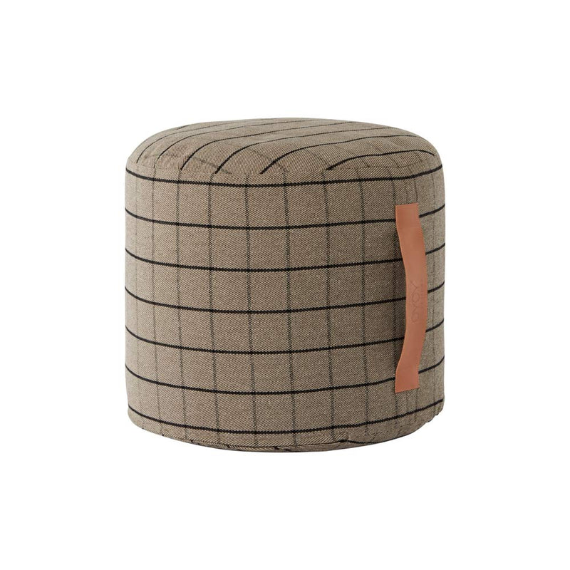 OYOY Grid pouf grande bianco sporco - LIVING AND CO.