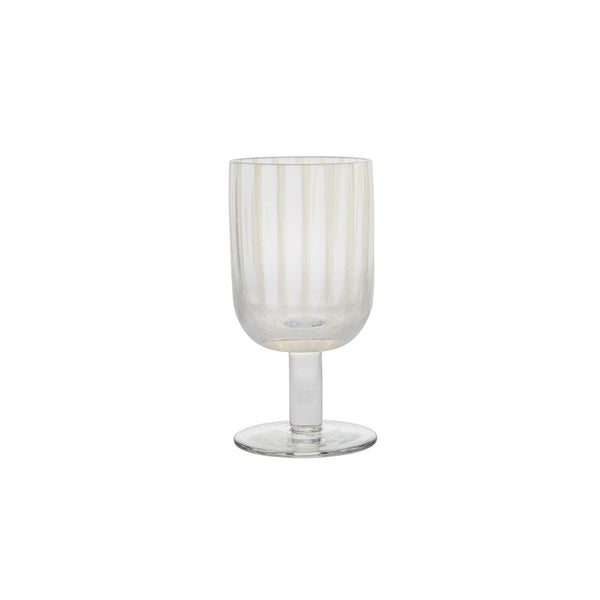 Mizu Wine Glass, Clear with White Stripe - Set of 2