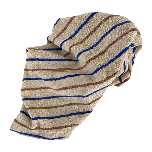 Raita Towel - Large - Caramel / Optic Blue