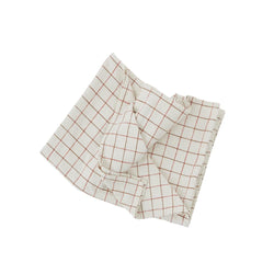 Grid Tablecloth - Small - Offwhite / Red