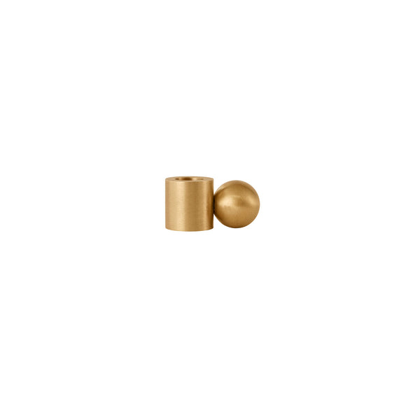 Palloa Solid Brass Candleholder - Low - Brushed Brass