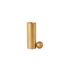 Palloa Solid Brass Candleholder - High - Brushed Brass