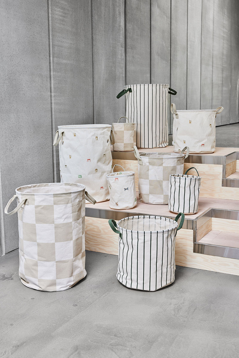 Chess Laundry/Storage Basket in Clay / Offwhite 4