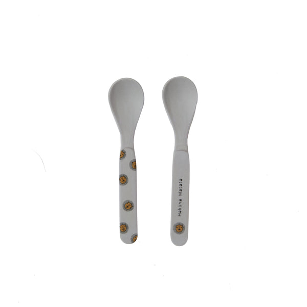 Lion Bamboo Spoon Set - Grey