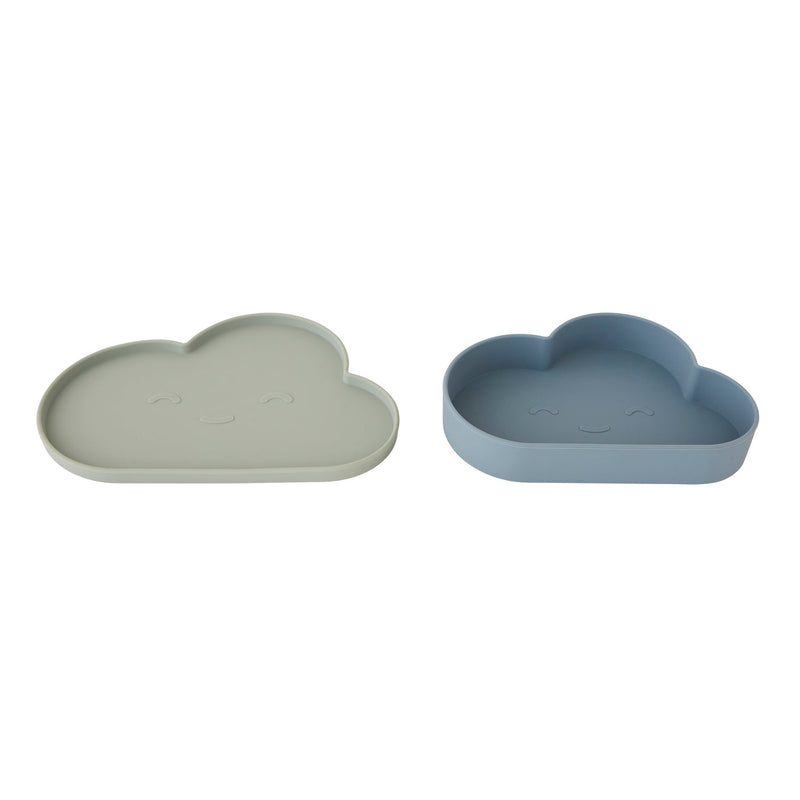 Chloe Cloud Plate & Bowl - Tourmaline / Pale mint