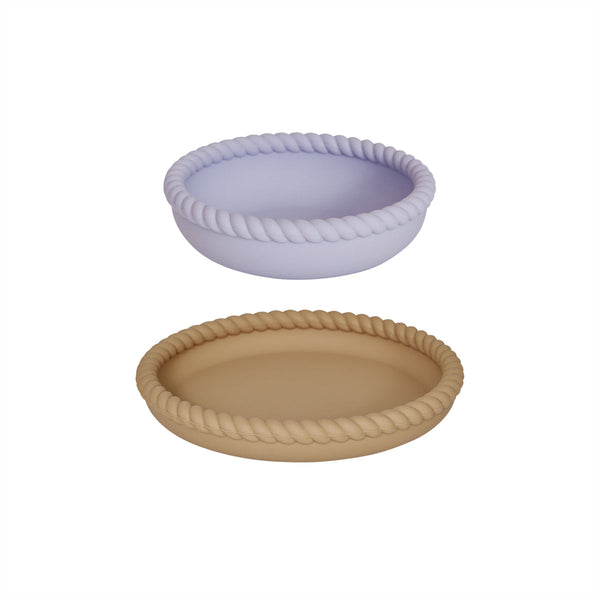 Mellow Plate & Bowl in Light Rubber and Lavender