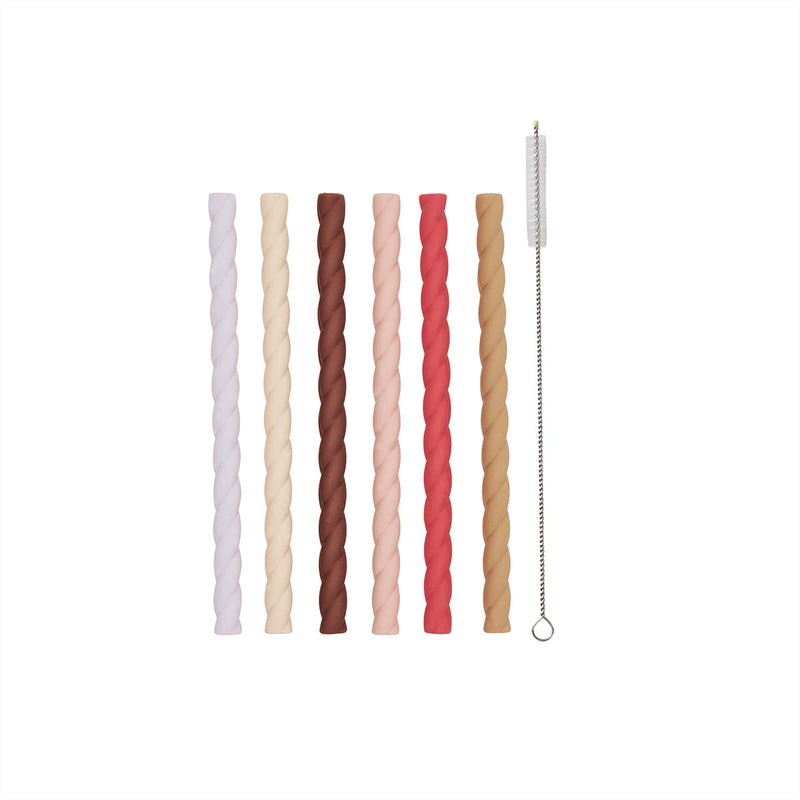 Mellow Silicone Straw Set - Cherry Red/Vanilla