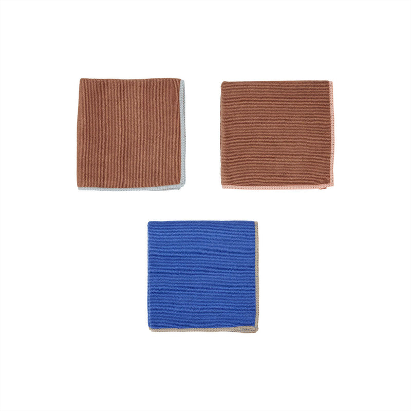 Mundus Microfiber Dish Cloth in Brown and Optic Blue –