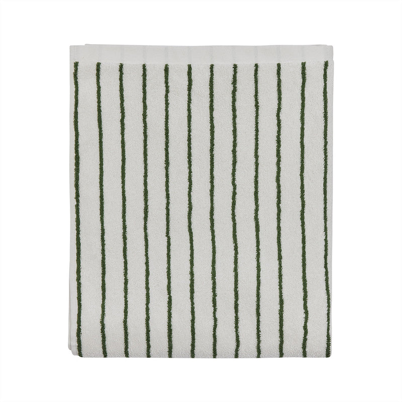 Raita Towel - Large - Green/Offwhite