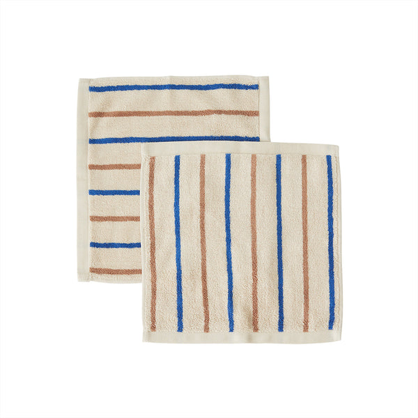 Raita Wash Cloth - Pack of 2 - Caramel / Optic Blue