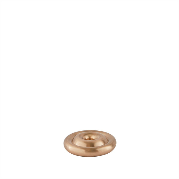Savi Solid Brass Low Candleholder in Brushed Brass