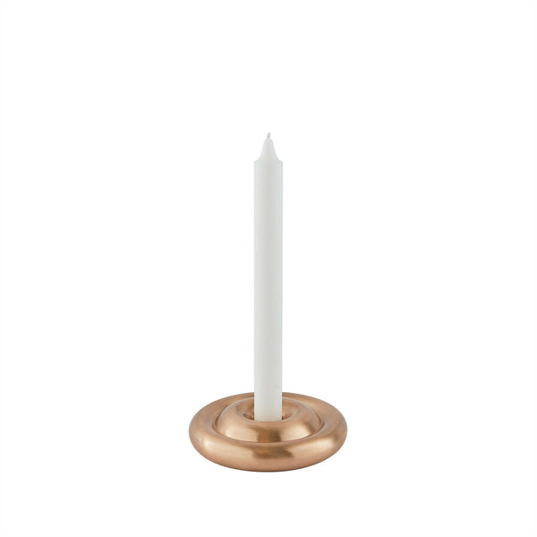 Savi Solid Brass Low Candleholder in Brushed Brass