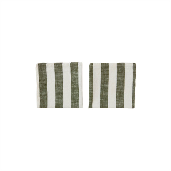 Striped Napkin - Pack of 2 - Olive