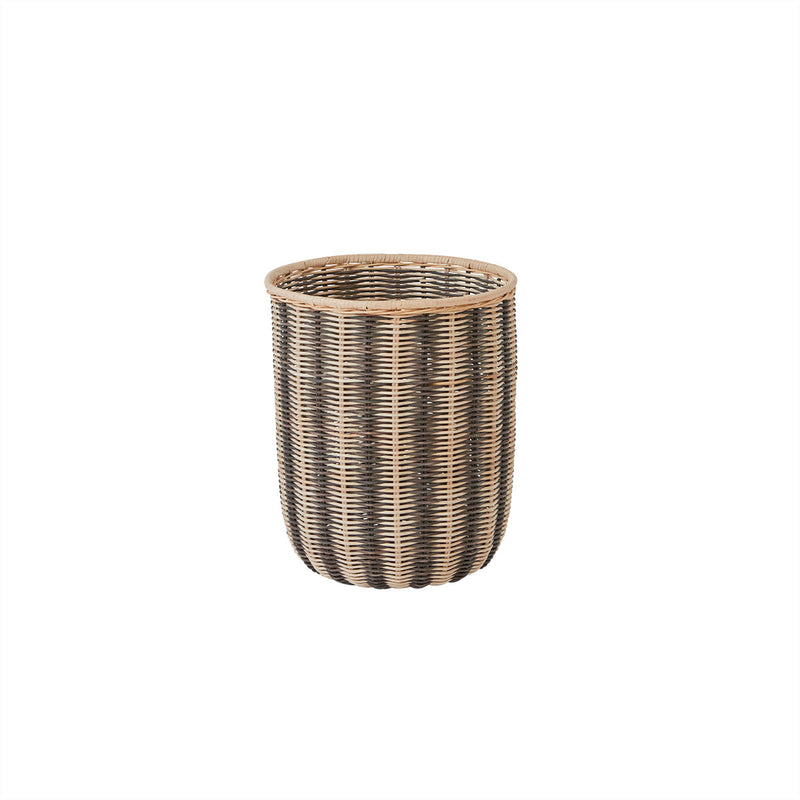 Striped Storage Basket - Black/Nature