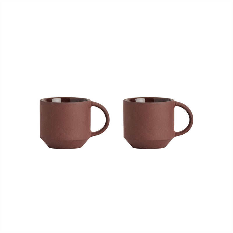 Yuka Espresso Cup, Set of 2 in Dark Terracotta